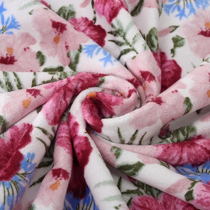 DaysU Silky Micro Soft Plush Baby Blankets for Girls with Print Pattern and Soothing Raised Dots, Double Layer Bed Throws for Baby Crib 30x40 Inches