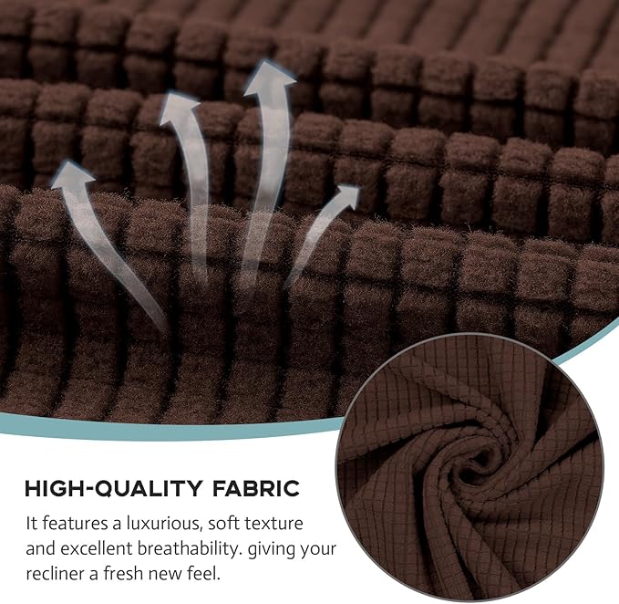 Recliner Chair Cover Lazy Boy Recliner Covers Recliner Covers for Recliner Chair 1 Piece Furniture Protector Prevent wear and pet Hair(Recliner,Chocolate)