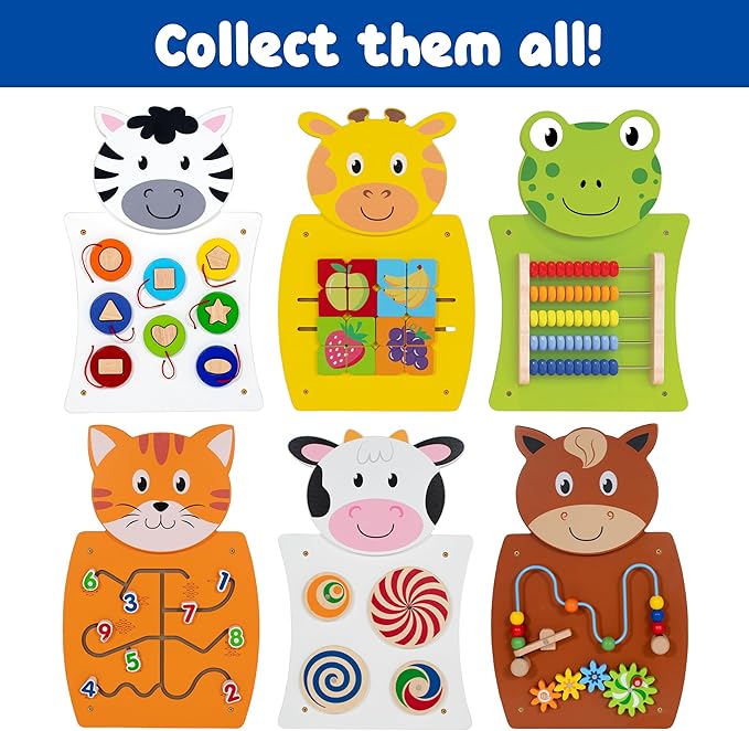 SPARK & WOW Cat Activity Wall Panel - Ages 18m+ - Montessori Sensory Wall Toy - Number Matching Activity - Busy Board - Toddler Room Décor