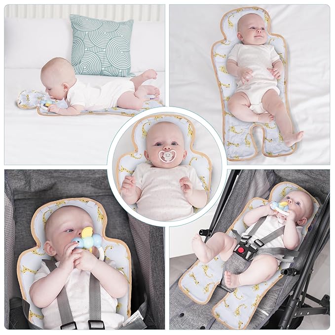 Gel Car Seat Cooler Pad,1 Pack Double Sides-Universal Baby Stroller Ice Cushion Cooler Mat,Summer Cooling Seat Liner,Multifunctional Suitable for Baby Dining Chair,Child Safety Seat (Giraffe+Lion)