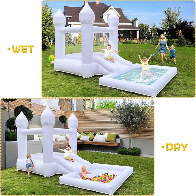 Inflatable Water Slide Bounce House for Kids Inflator Included, Blow