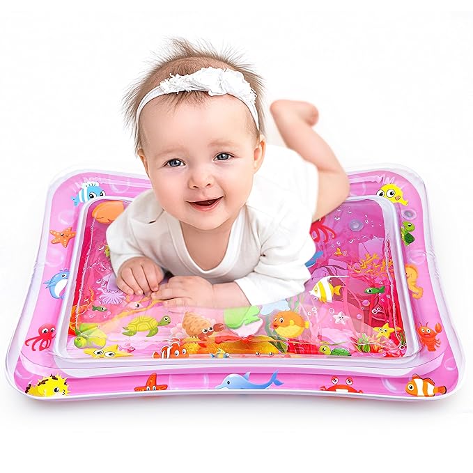 Tummy Time Water Mat for Girl, Water Play Mat for Babies Inflatable Tummy Time Water Play Mat for Infants and Toddlers 3 to 12 Months Promote Development Toys Cute Baby