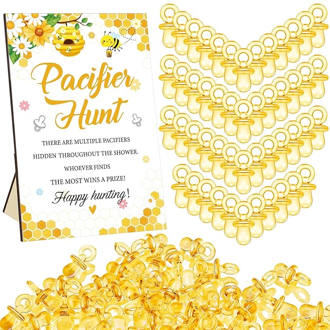 Thyle 51 Pcs Pacifier Hunt Baby Shower Games Include Baby 50 Acrylic