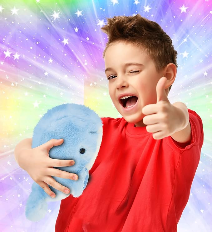 DolliBu Blue Whale Super Soft Stuffed Animal, Cute Realistic Stuffed Animals for Girls. Boys and Adults Animal Gifts 7 inches