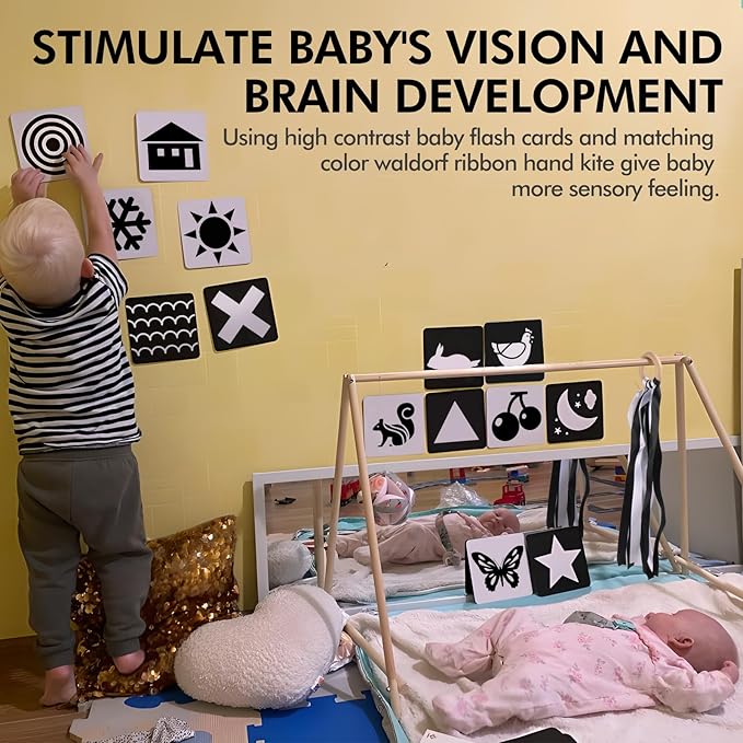 Baby Flash Cards Black and White Cards for 0-3 Months, High Contrast Baby Toys for Newborn