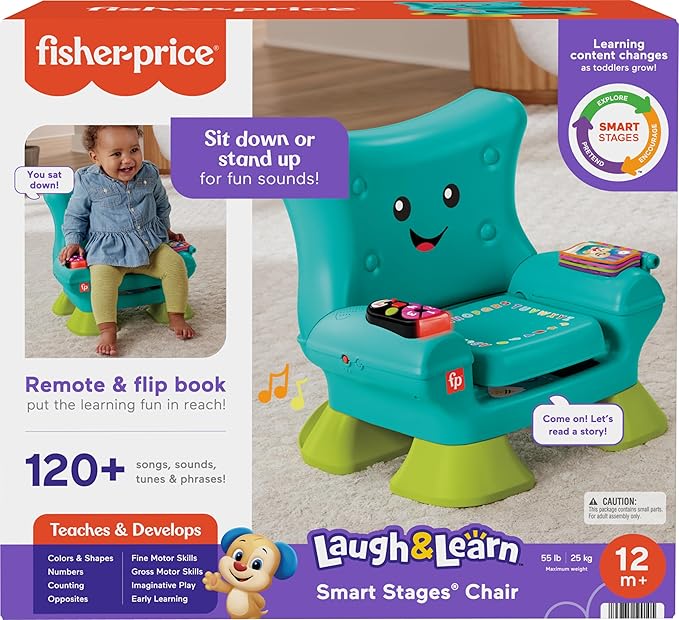 Fisher-Price Toddler Learning Toy Laugh & Learn Smart Stages Chair 1+ Years,