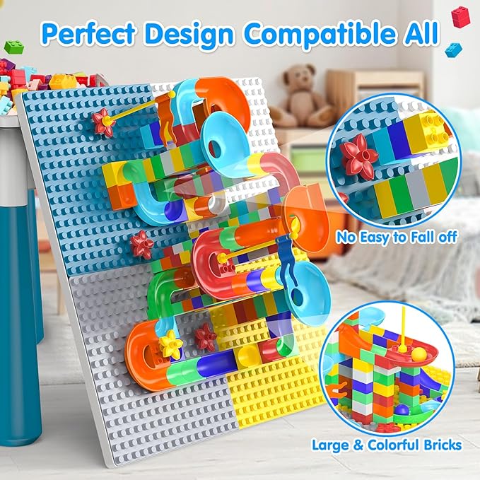 Toddlers Kids Table and Chair Set: Activity Table with 152Pcs 4 Chairs 3-10 Year