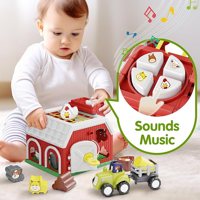 iPlay, iLearn Shape Sorter Baby Toys for 1 Year Old Boys 12 18 24 Months 1st Birthday 2 3