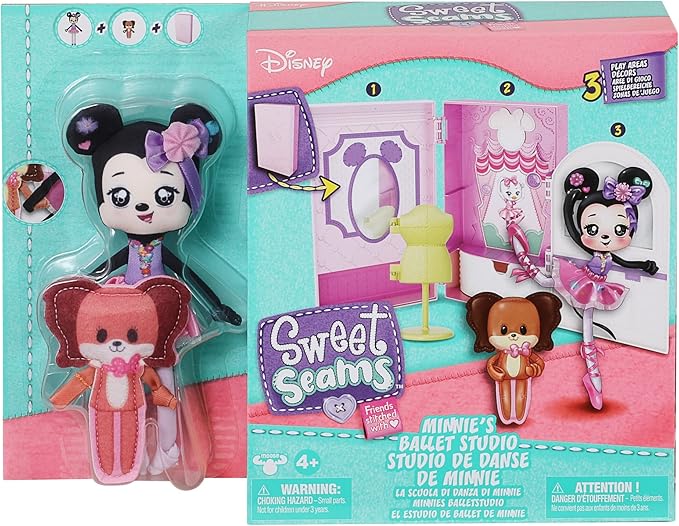 SWEET SEAMS 6" Soft Rag Doll Deluxe Pack – 1pc Toy | Minnie Mouse & Fifi Ballet Studio