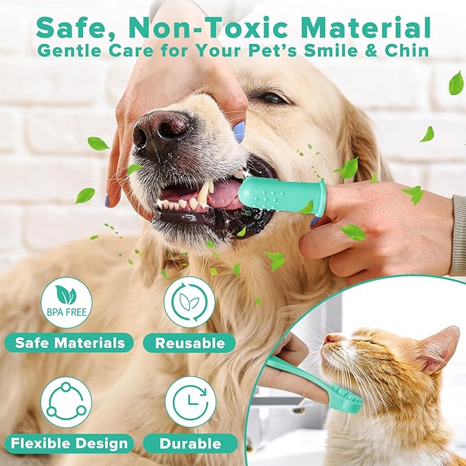 6PCS Pet Grooming Kit | Dog Washing Gloves | Dog Bath Brush | Dog Bath Gloves | Dog Shampoo Brush | Pet Grooming Gloves | Cat Bathing Supplies | Dog Bath Supplies (Green)