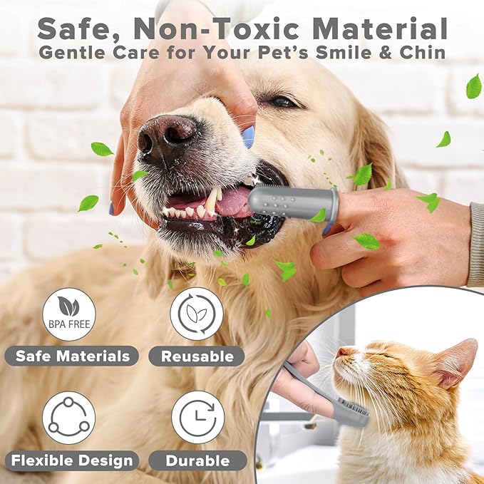 6PCS Pet Grooming Kit | Dog Washing Gloves | Dog Bath Brush | Dog Bath Gloves | Dog Shampoo Brush | Pet Grooming Gloves | Cat Bathing Supplies | Dog Bath Supplies (Grey)