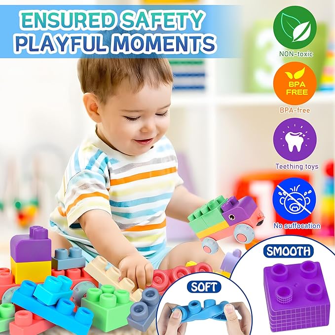 Soft Building Blocks for Toddler, Blocks for Kids 6 Months and up 20 PCS
