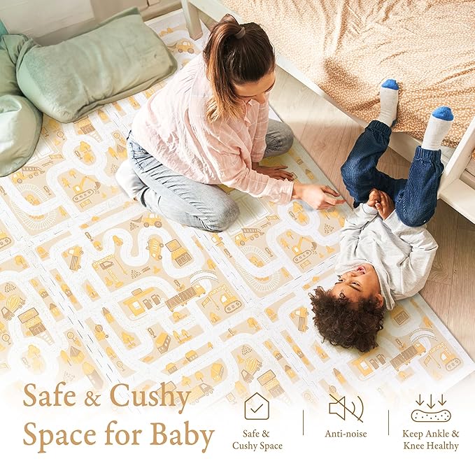 Premium Exercise & Baby Foam Play Mats - Stylish & Large Non-Toxic Odorless Floor Mat 6 Tiles 6ft x 4ft -