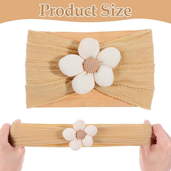 Lusofie 4Pcs Baby Flower Headbands Baby Girls Nylon Headbands Soft Stretchy Baby Headband Baby Girl Accessories for Newborn Infant Toddler (Purple, Pink