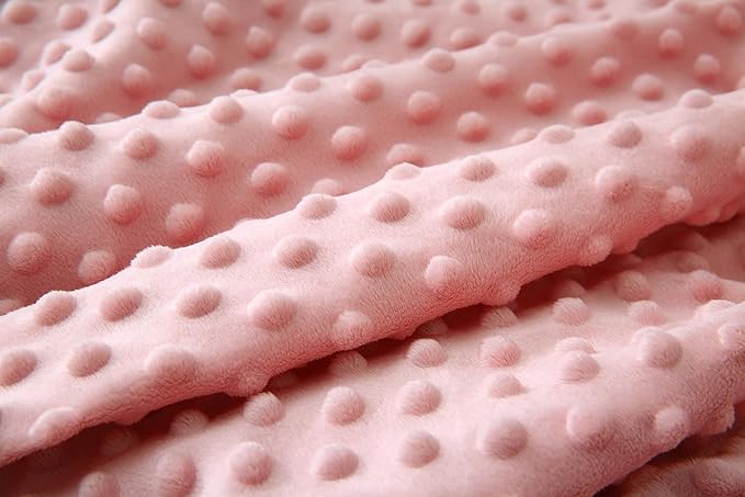 DaysU Silky Micro Soft Plush Baby Blankets for Girls with Print Floral Pattern and Soothing Raised Dots, Double Layer Bed Throws for Toddler Cot 50x60 Inches