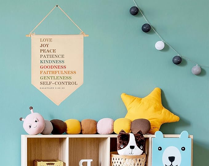 Love Joy Peace Patience-Bible Verse Decor-Scripture Flag Sign Gifts