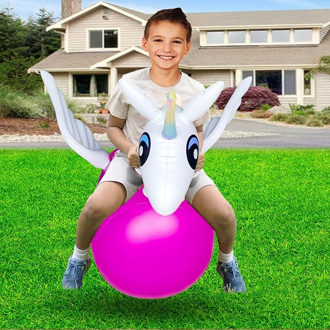 Kid Bouncy un-icornToy,Kid Jumping Animal Toy 220 Pounds.