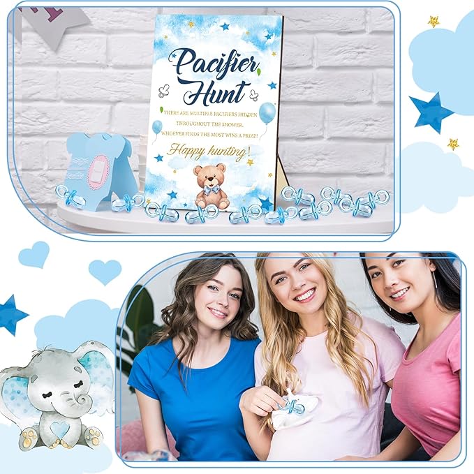 Thyle 51 Pcs Pacifier Hunt Baby Shower Games Include Baby 50 Acrylic