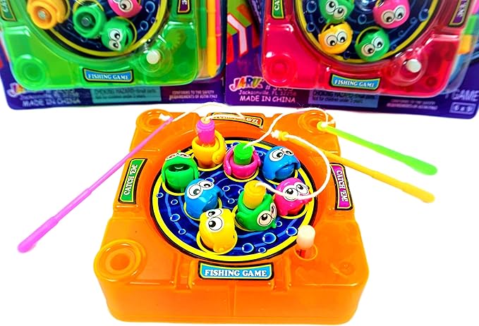 JA-RU Pocket Travel Magnetic Fishing Game (6 Toys) Classic Rotating 3205-6p