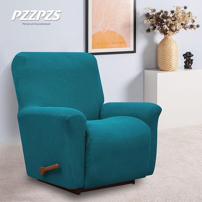 Recliner Chair Cover Lazy Boy Recliner Covers Recliner Covers for Recliner Chair 1 Piece Furniture Protector Prevent wear and pet Hair(Recliner,Peacock Blue)