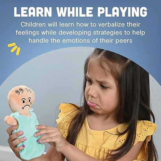 Constructive Playthings 6-Piece Expression Plush Baby Dolls Set for Social Emotional Learning, Plush Multicultural Sensory Cloth Babies Toy Set