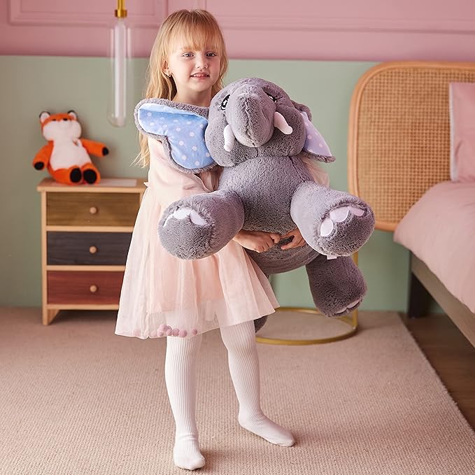 IKASA Large Elephant Stuffed Animal Plush Toy,29" Giant Elephant Big Jumbo Soft Toys