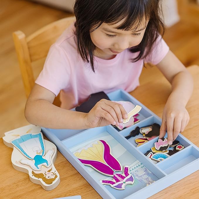 Melissa & Doug Disney Belle Magnetic Dress-Up Wooden Doll Pretend (30+ pcs)