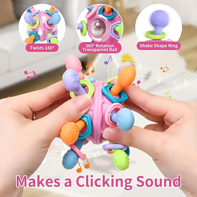 Baby Montessori Teething Toys for 0-6 6-12 Months Infant Teethers 0 3 6 9 12 18 1 2