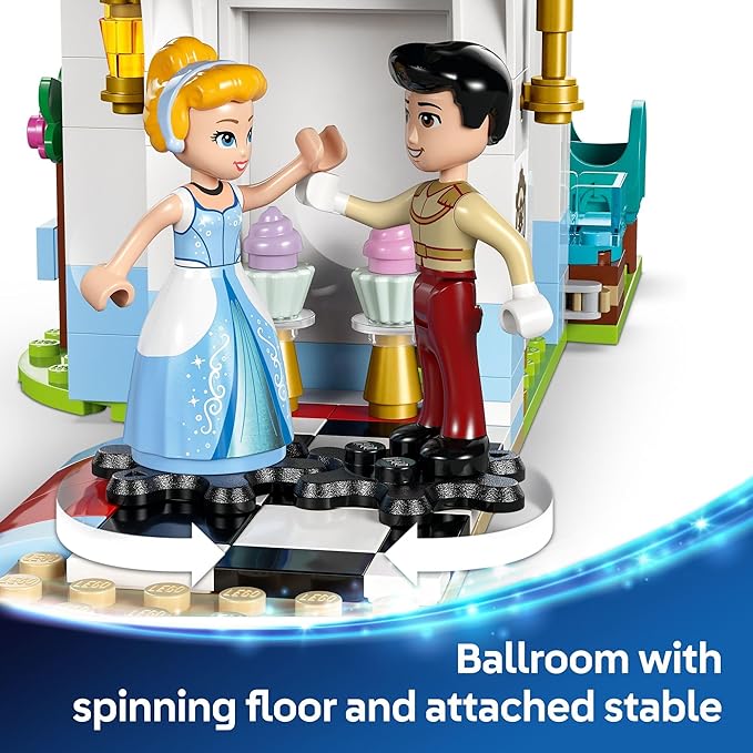 LEGO Disney Princess Cinderella's Castle & Horse Carriage Playset - Princess Castle Building Toy for Kids, Girls and Boys, Ages 6+ - with 2 Minidolls - Gift Idea for Birthdays - 43275