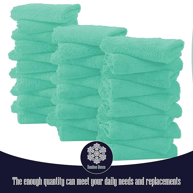 32 Pack Baby Washcloths - 10x10 Inch, Coral Fleece