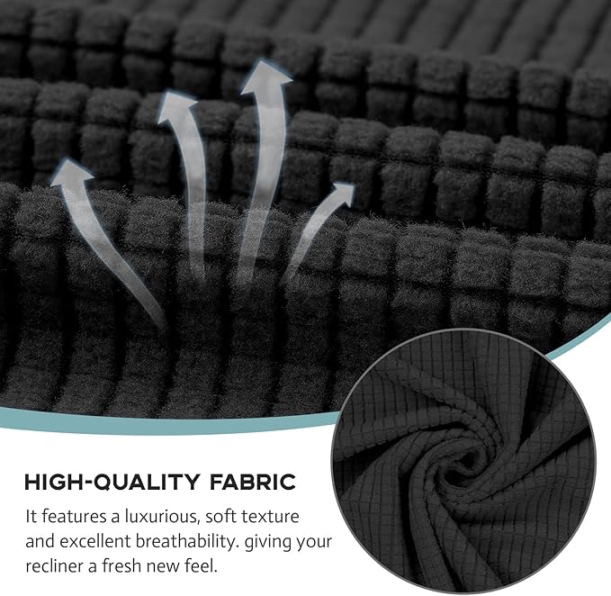 Recliner Chair Cover Lazy Boy Recliner Covers Recliner Covers for Recliner Chair 1 Piece Furniture Protector Prevent wear and pet Hair(Recliner,Black)