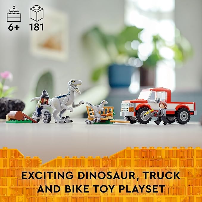 Lego Jurassic World Blue and Beta Velociraptor Capture 76946 - Features Truck, 2 Indoraptor Dinosaur Toys 6+ Years