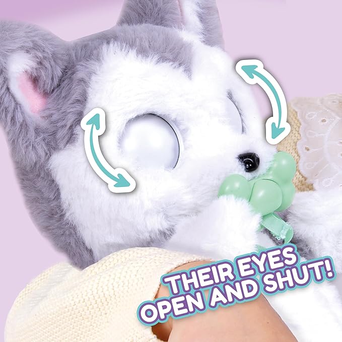 IMC Toys Baby Paws - Siberian Husky Puppy with Carrier 5 Adorable 4+