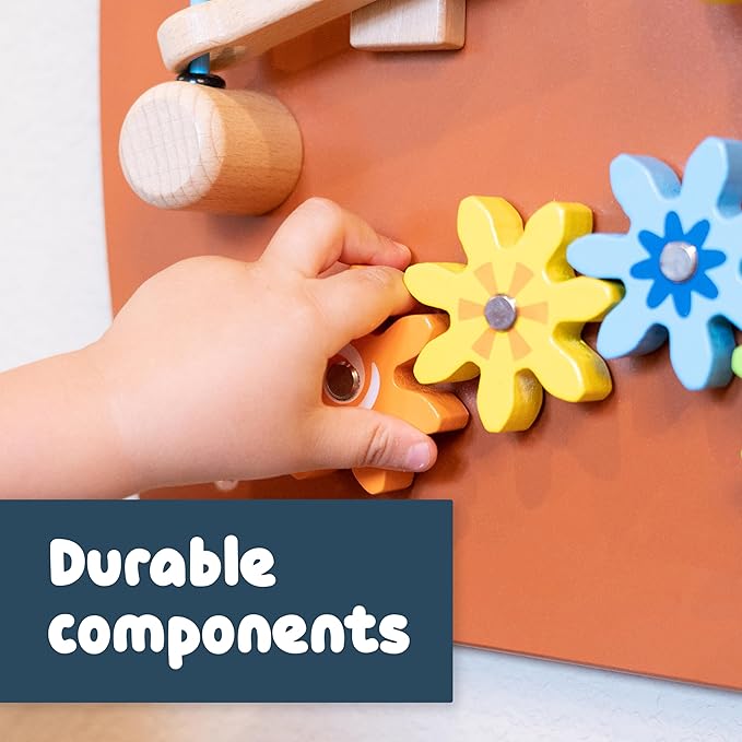 SPARK & WOW Horse Activity Wall Panel - Ages 18m+ - Montessori Sensory Wall Toy - 2 Activities - Busy Board - Toddler Room Décor