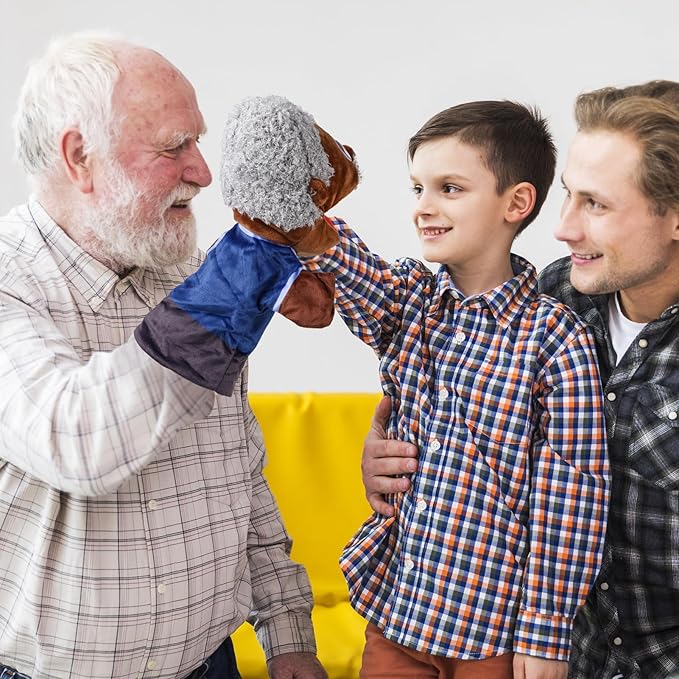 1 Pcs Family Hand Puppets 12 Inch Grandparents Mom Dad