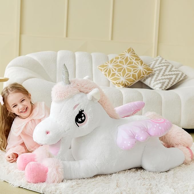 IKASA Giant Unicorn Stuffed Animal Plush Toy,Big Large Jumbo Soft Toys 43" Cute