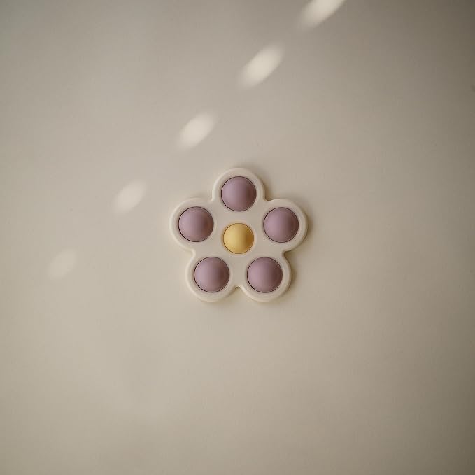 mushie Flower Press Toy (Soft Lilac/Daffodil/Ivory)