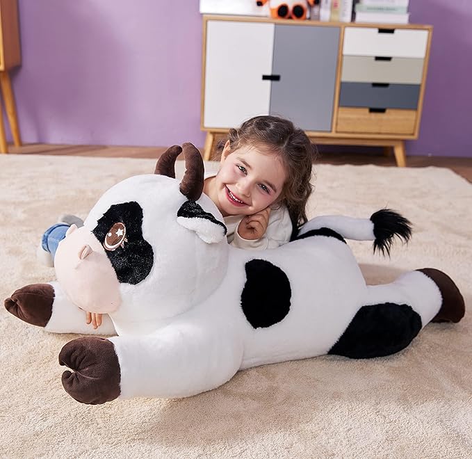 IKASA Giant Cow Stuffed Animal Plush Toy,30" Large Cow Cute Jumbo Soft Toys