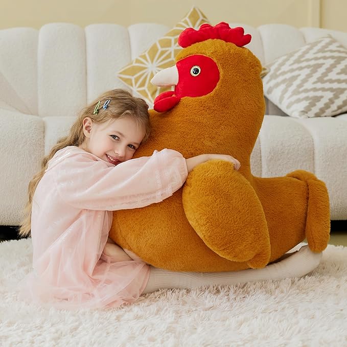 IKASA Giant Chicken Stuffed Animl Plush Toy,Big Large Jumbo Soft Toys 25.5" Huge