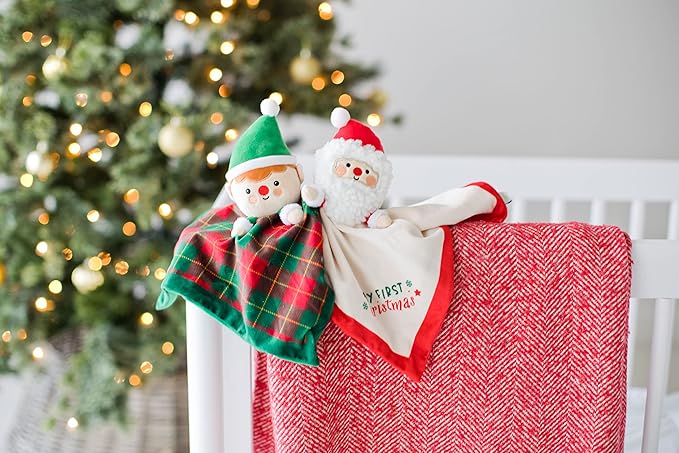 Pearhead Baby's First Christmas Security Blanket, Soft Baby Lovey for Babies
