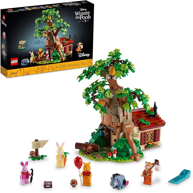 LEGO Ideas Disney Winnie The Pooh 21326 Building Set - Home Décor Collectible Gift with Piglet Minifigure and Eeyore Figure, Pooh Bear House Opens for Easy Access
