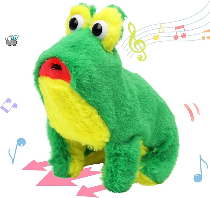Hopearl Jumping Croaking Frog Interactive Electronic Pet Leapfrogging Plush Toy 6''