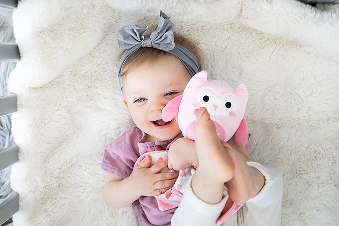Pearhead Owl Security Blanket, Soft Baby Lovey for Babies