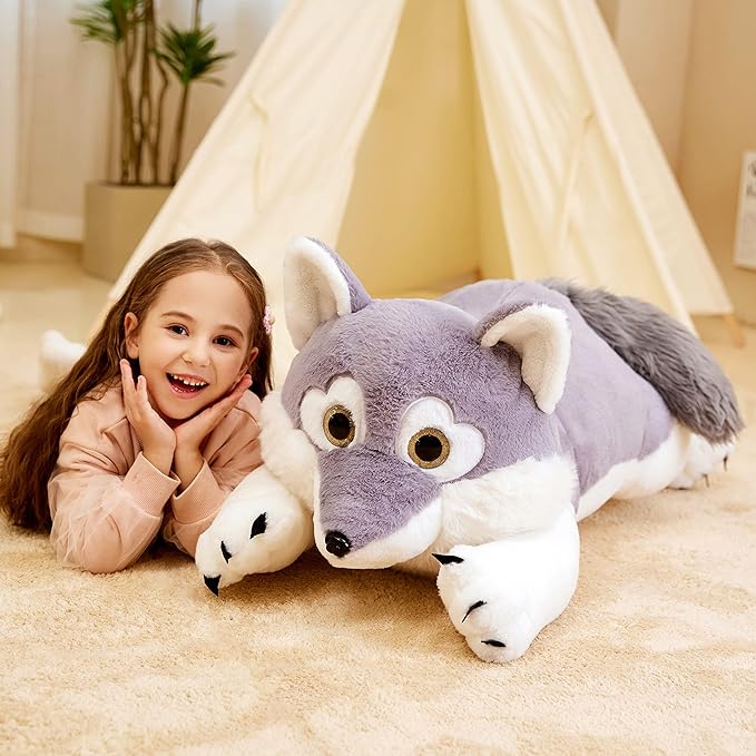 IKASA Giant Wolf Stuffed Animal Plush Toy, 30" Large Jumbo