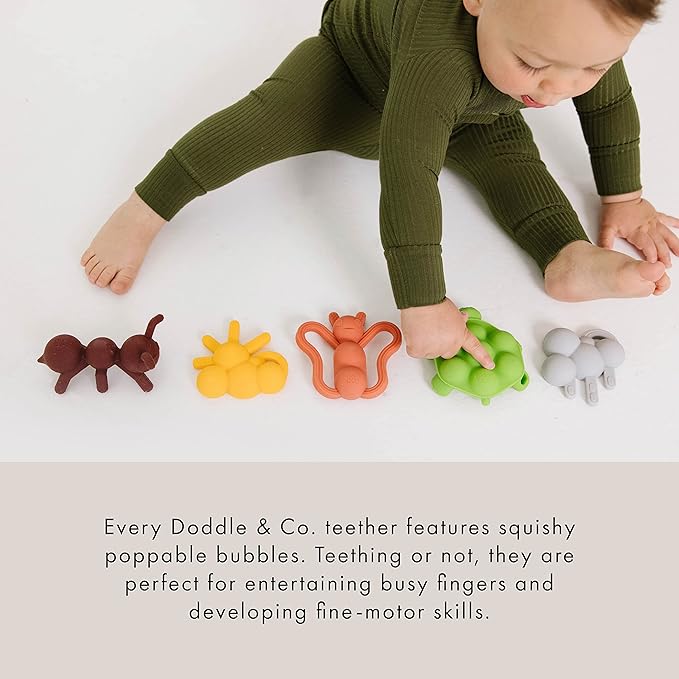 Doddle & Co. The Chew Sunshine Teether with Poppable Bubbles | Toddler Teething Fidget Toy for Baby 1