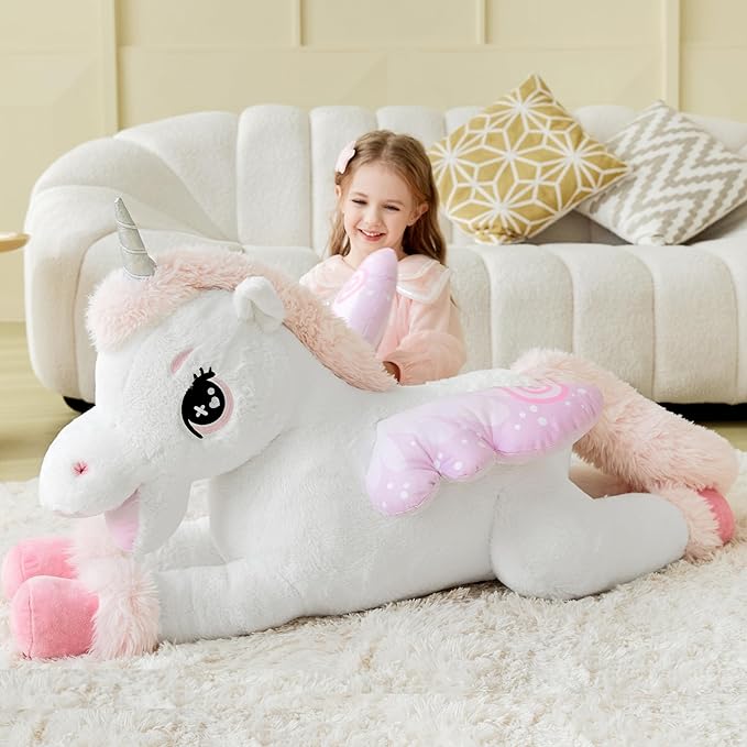 IKASA Giant Unicorn Stuffed Animal Plush Toy,Big Large Jumbo Soft Toys 43" Cute