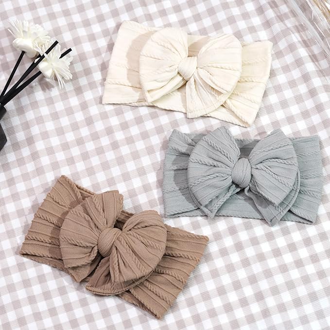C횋LLOT 2024 Super Stretchy Soft Handmade Headbands with Double Bows 6 (Desert)