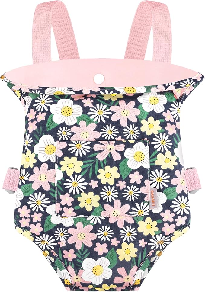 GAGAKU Baby Doll Carrier Kids Toy Baby Carrier for Dolls Toy Baby Sling for 18-inch Dolls Accessory Carrier for Little Girls - Pink