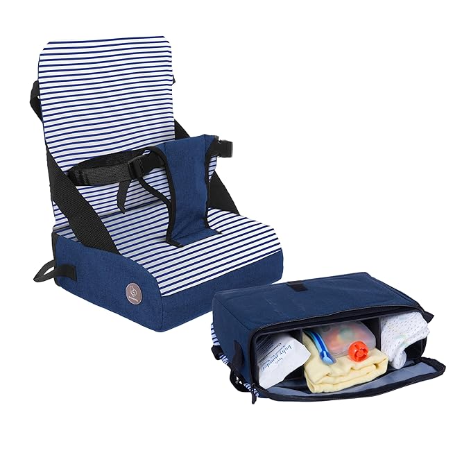 Dreambaby Grab βN Go Travel Booster Seat β Portable Toddler High Chair for Dining (6M-5Y) with Storage & Shoulder Strap