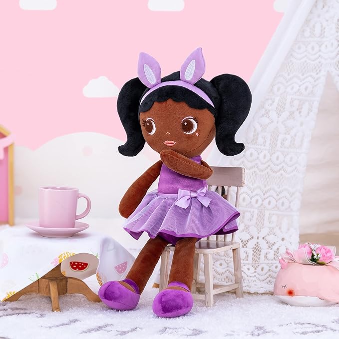 Lazada Soft Baby Doll Girl Gifts Plush African Dolls Girl 16"